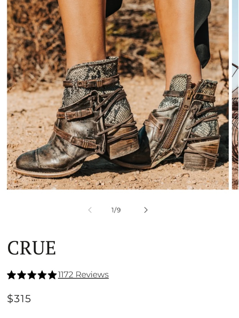 Freebird boots bootie, Crue, Olive Multi (snake), Size 8